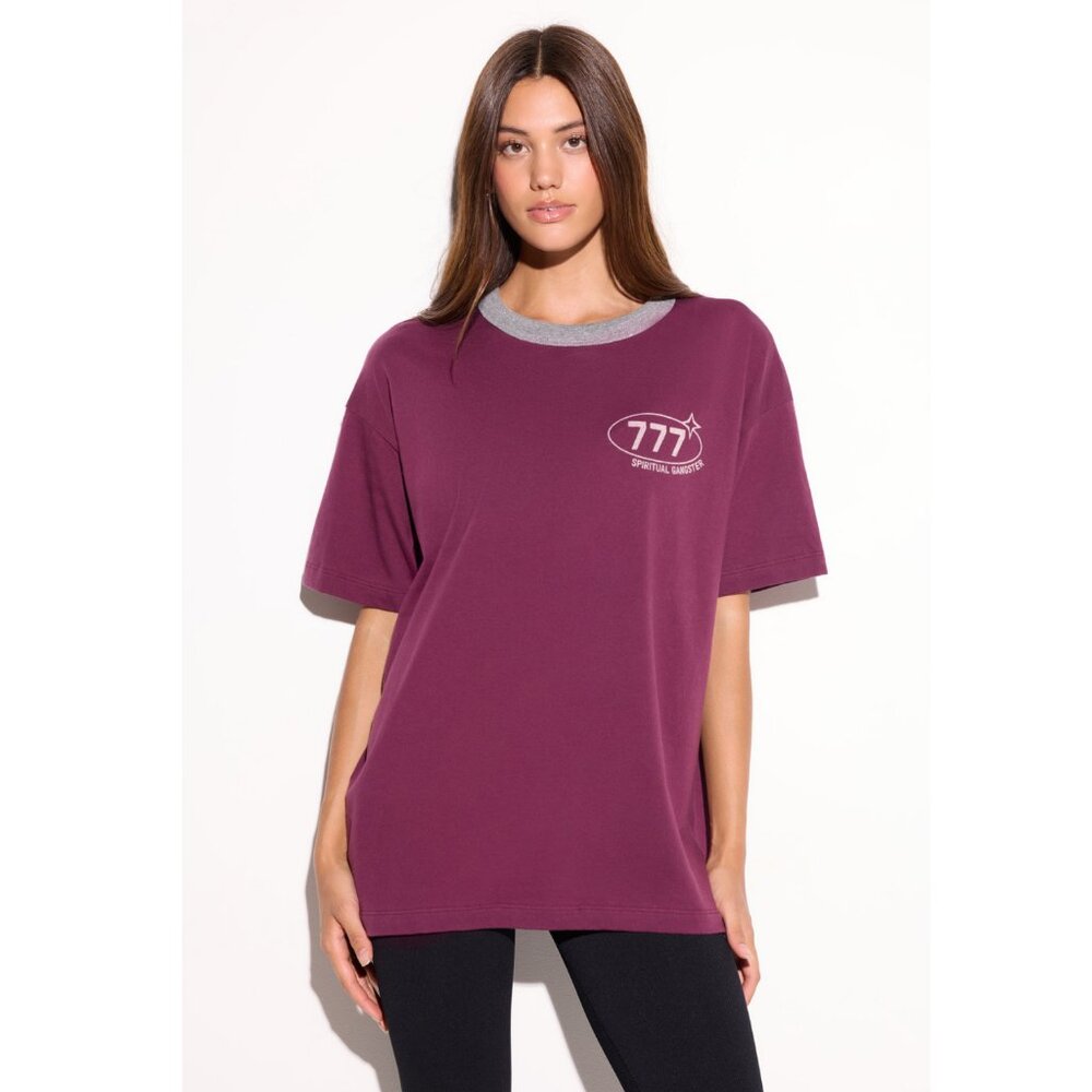 Spiritual Gangster 777 Boyfriend Ringer Tee NWT USA Cotton